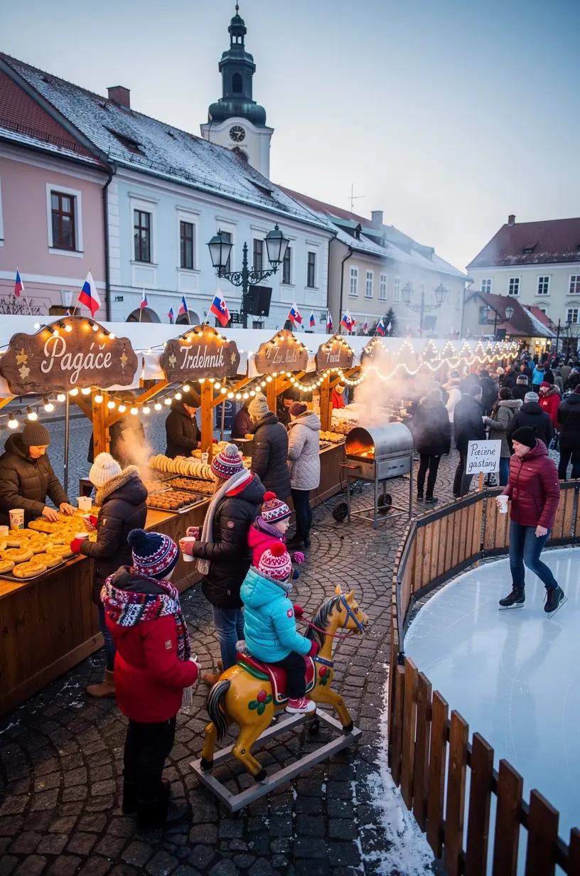 Zimná panoráma Oravy s rozsiahlymi zasneženými lúkami a malebnými dedinkami.